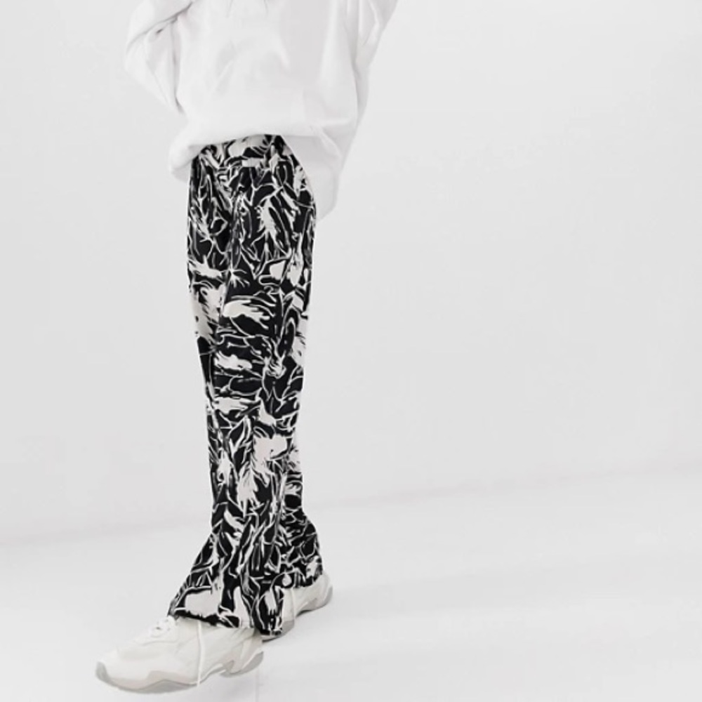 Weekday Printed Trousers Black/White 38